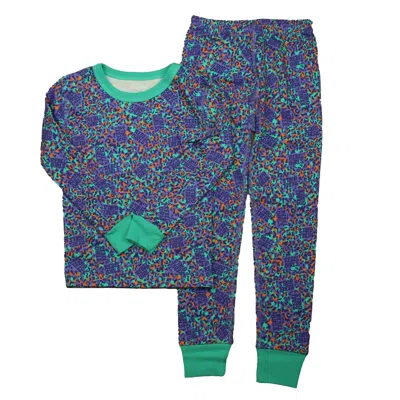 Mightly Kids' Girls Purple Leopard 2-piece Pajamas