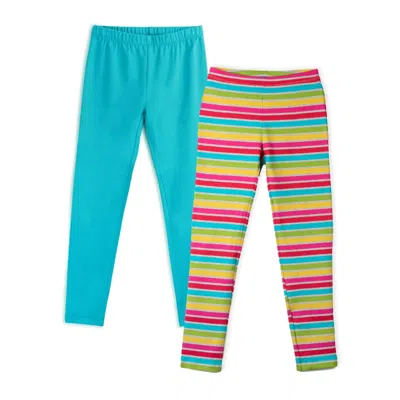 Mightly Kids' Girls Rainbow Stripe Leggings In Multi
