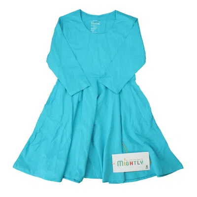 Pre-owned Mightly Kids' Girls Turqouise Dress In Blue