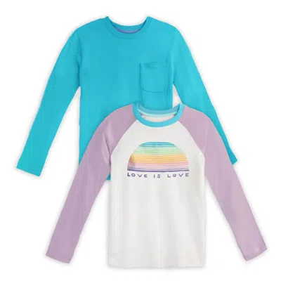 Pre-owned Mightly Kids' Girls Unity Floral Long Sleeve T-shirt In Multi
