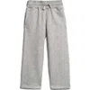 Mightly Kids Cozy Organic Cotton Wide Leg Fleece Pants In Gray