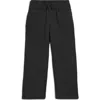Mightly Kids Cozy Organic Cotton Wide Leg Fleece Pants In Black