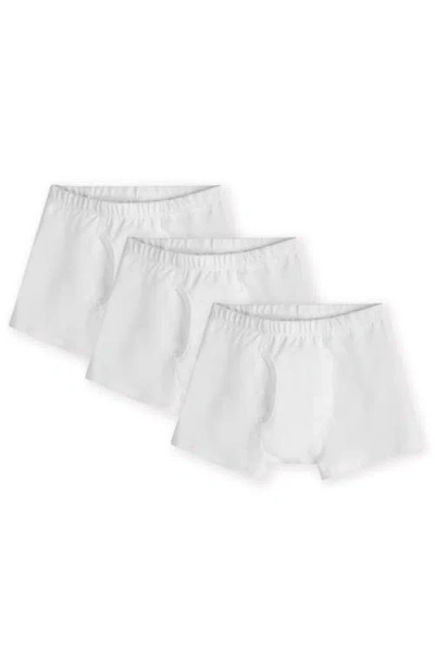 Mightly Kids'  Organic Cotton Boys Boxer Brief Underwear 3-pk In White