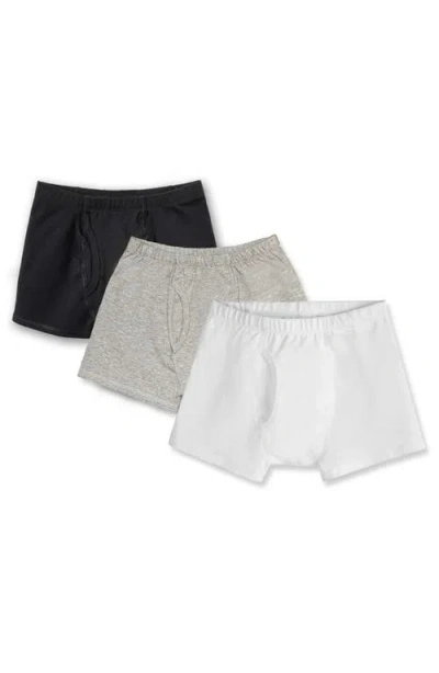 Mightly Kids'  Organic Cotton Boys Boxer Brief Underwear 3-pk In Gray