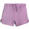 Mightly Kids'  Organic Cotton Drawstring Track Shorts In Purple