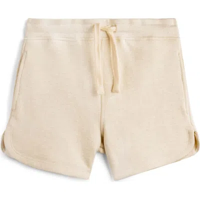 Mightly Kids'  Organic Cotton Drawstring Track Shorts In Brown