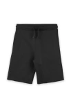 Mightly Kids'  Organic Cotton Fleece Knee Shorts In Black