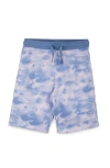 Mightly Kids'  Organic Cotton Fleece Knee Shorts In Blue Cloud