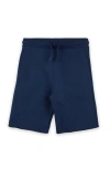 Mightly Kids'  Organic Cotton Fleece Knee Shorts In Navy
