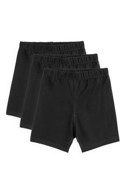 Mightly Kids'  Organic Cotton Girls Bike Shorts 3-pk In Black