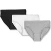 Mightly Kids'  Organic Cotton Girls Hipster Undies 3-pk In Gray