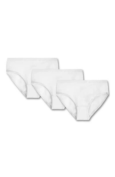 Mightly Kids'  Organic Cotton Girls Hipster Undies 3-pk In White