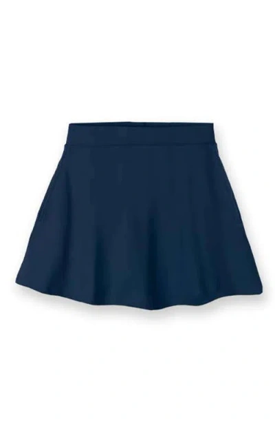 Mightly Kids'  Organic Cotton Girls Pocket Skorts In Navy