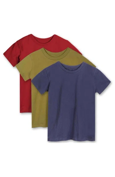 Mightly Organic Cotton Kids Short Sleeve T-shirt 3-pack In Multi