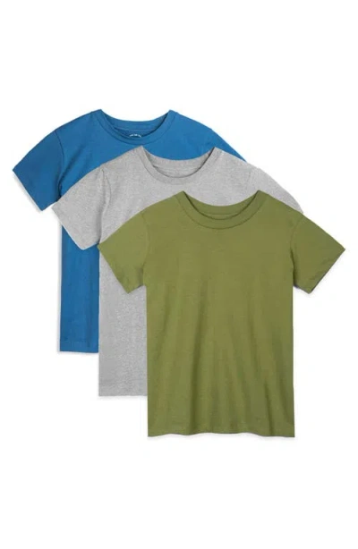 Mightly Organic Cotton Kids Short Sleeve T-shirt 3-pack In Multi
