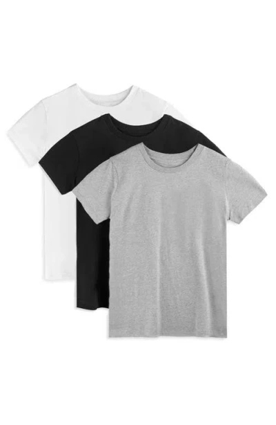 Mightly Organic Cotton Kids Short Sleeve T-shirt 3-pack In Black