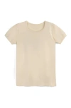 Mightly Organic Cotton Long Sleeve Ribbed Scoop Neck Tee In Ivory