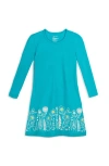 Mightly Kids'  Organic Cotton Long Sleeve T-shirt Dress In Lili's Garden