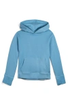 Mightly Kids'  Organic Cotton Pullover Pocket Hoodie In Chambray