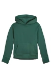 Mightly Kids'  Organic Cotton Pullover Pocket Hoodie In Forest Green