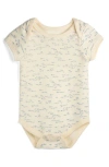 Mightly Kids'  Organic Cotton Short Sleeve Bodysuit In Bunny Hop
