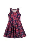 Mightly Kids'  Organic Cotton Sleeveless Solid Twirl Dress In Blue