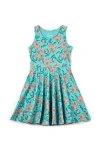 Mightly Kids'  Organic Cotton Sleeveless Solid Twirl Dress In Tiger Lily