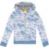 Mightly Organic Cotton Zip Up Pocket Hoodie In Blue Cloud