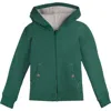 Mightly Kids'  Organic Cotton Zip Up Pocket Hoodie In Forest Green