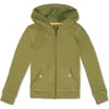 Mightly Kids'  Organic Cotton Zip Up Pocket Hoodie In Olive