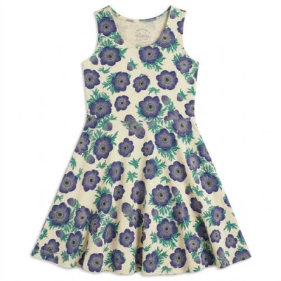 Mightly Babies'  Toddler Organic Cotton Sleeveless Twirl Dress In Blue
