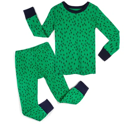 Pre-owned Mightly Kids' Unisex Evergreen 2-piece Pajamas In Green