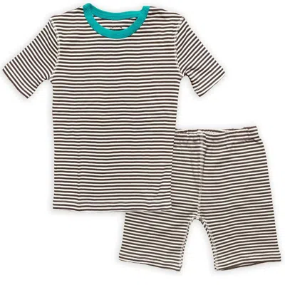Mightly Kids' Unisex Gray Stripe 2-piece Pajamas
