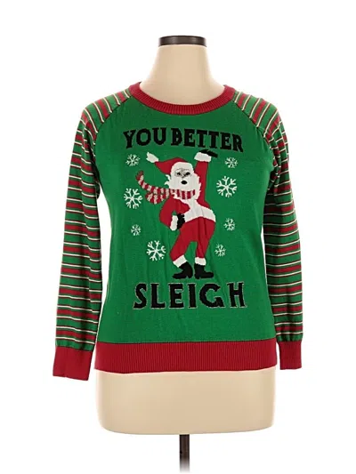 Pre-owned Mighty Fine Pullover Sweater In Green