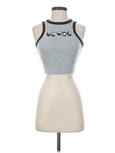 Pre-owned Mighty Fine Tank Top Gray Halter Neckline Tops