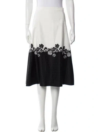 Pre-owned Mignon Doo Colorblock Pattern Long Skirt In Black