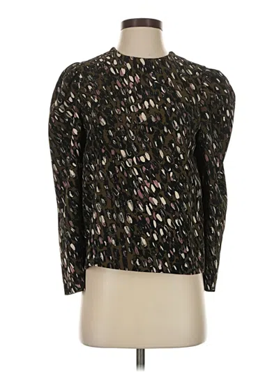 Pre-owned Mignon Doo Long Sleeve Top Black Mock Neckline Tops