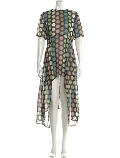 Pre-owned Mignon Doo Polka Dot Print Long Dress In Multi