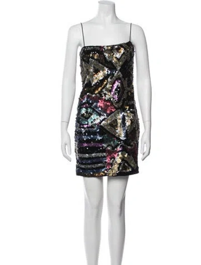 Pre-owned Mignon Graphic Print Mini Dress In Multi
