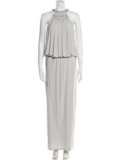 Pre-owned Mignon Halterneck Long Dress In Neutral