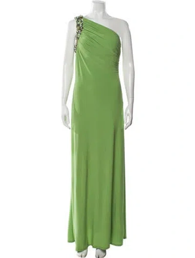 Pre-owned Mignon One-shoulder Long Dress In Green