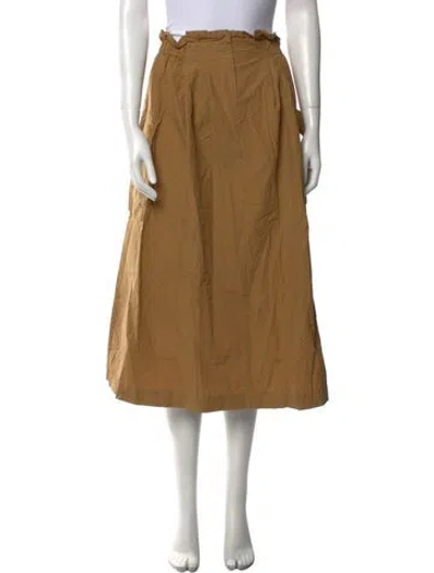 Pre-owned Mignon Ruffle Embellishment Midi Length Skirt In Neutral