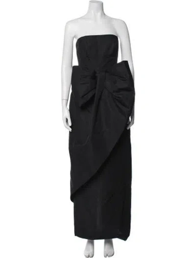 Pre-owned Mignon Strapless Long Dress In Black