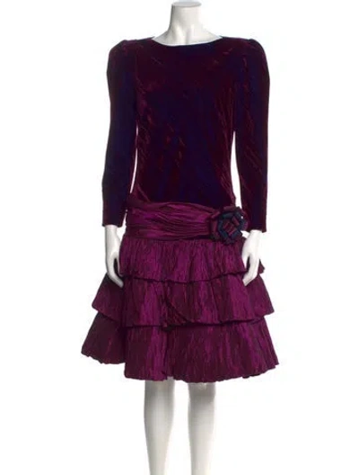 Pre-owned Mignon Striped Mini Dress In Purple