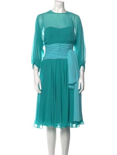 Pre-owned Mignon Vintage Midi Length Dress In Blue
