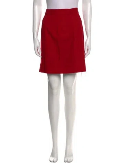 Pre-owned Mignon Wool Mini Skirt In Red