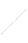 Mignonette Cutout Identity Tag Sterling Silver Bracelet In Metallic
