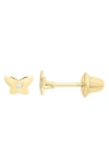 Mignonette Kids' 14k Gold Diamond Butterfly Stud Earrings