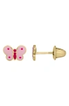 Mignonette Babies'  Kids' Butterfly Stud Earrings In Multi