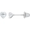 Mignonette Babies'  Kids' Cubic Zirconia Heart Stud Earrings